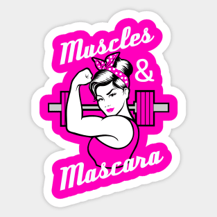 Muscles and Mascara barbell girl Sticker